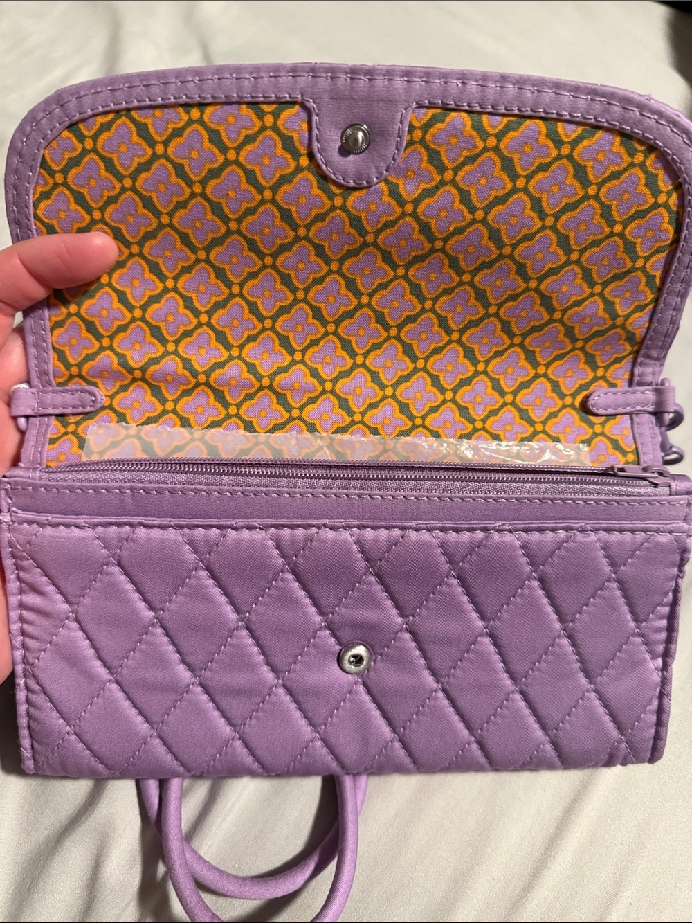 Vera Bradley Quilted Lavender Wildwood Crossbody Wallet - Picture 6 of 9